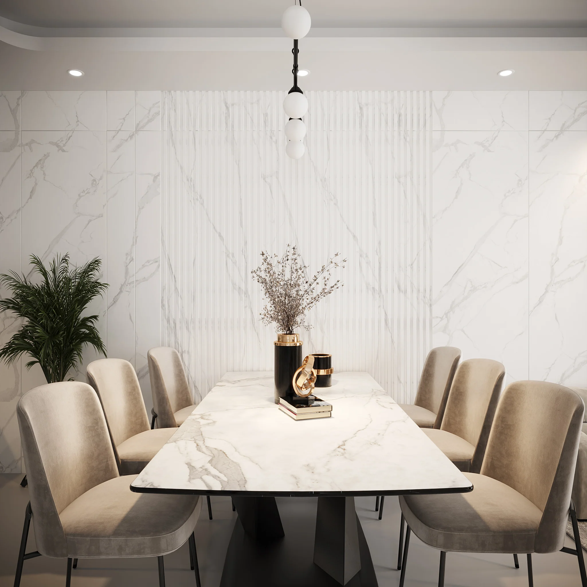 Pure White Stone - Large Fluted - Image 3